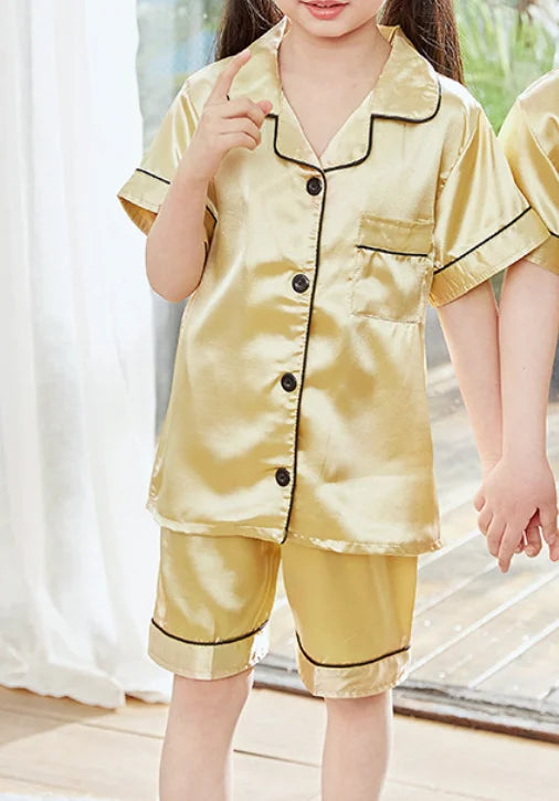 Personalized Satin Kids Pajamas Customized Pajamas for Kids Party Christmas Matching Family Pajamas Flower Girl Pajamas Kids Pjs