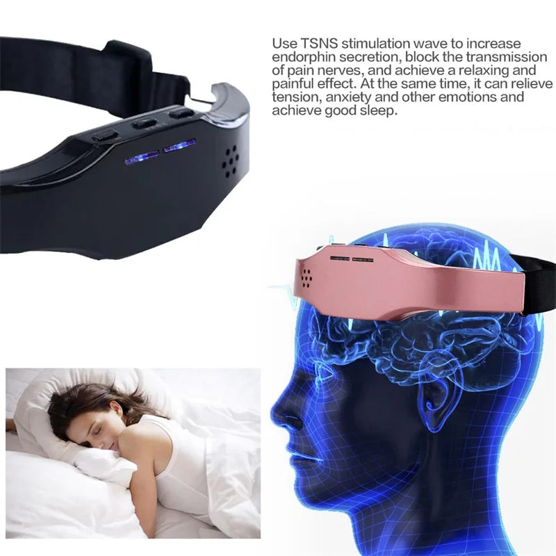 Electric Headache and Migraine Relief Head Massager Migraine Insomnia Release Therapy Body Relax Sleeping Aid Device Health Care