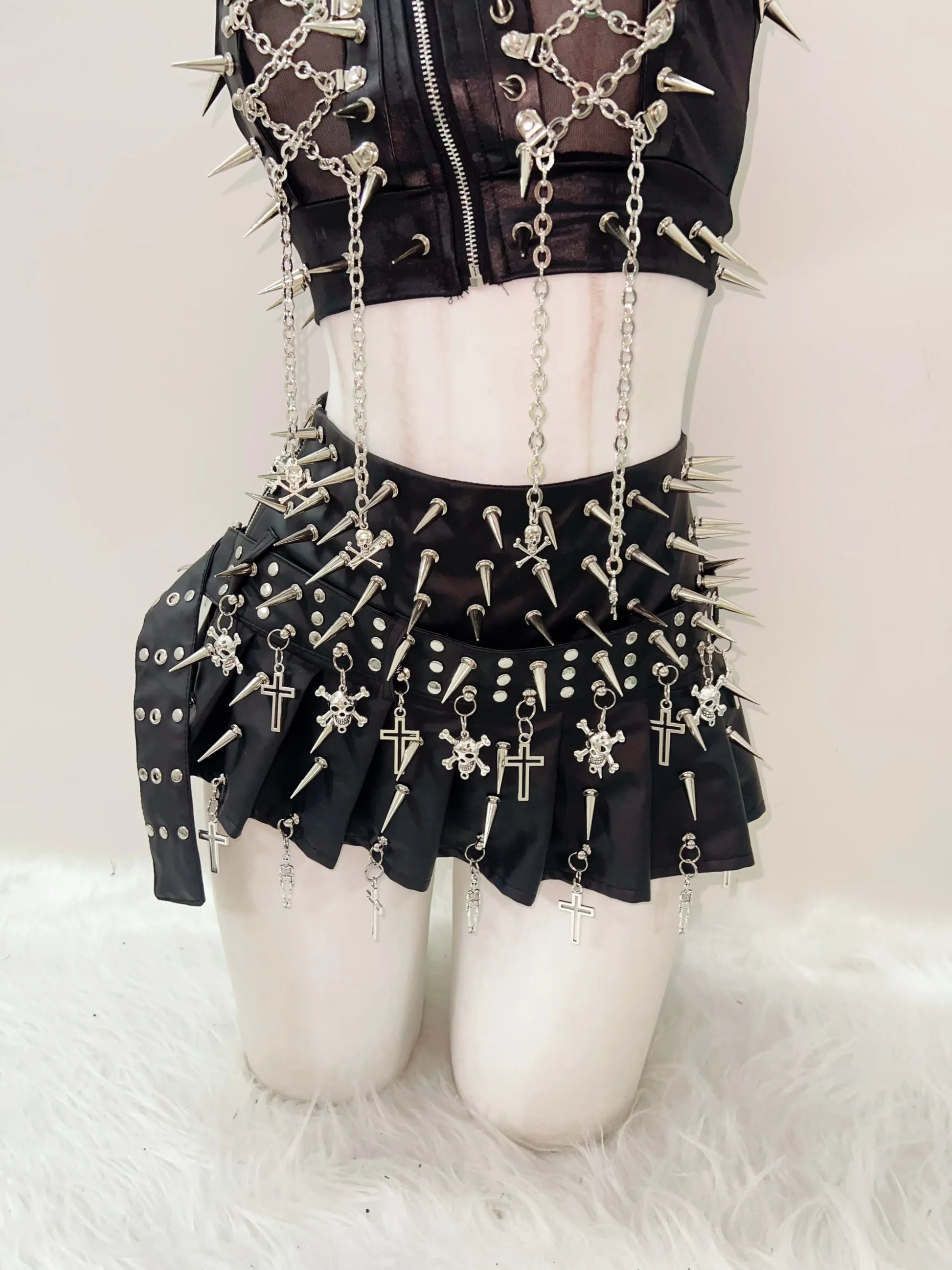 Gothic Clothes Y2k Clothes Cross Skirt Skull Short Skirts Y2k Fashion Gothic Skirt Y2k Short Skirts Cross Vintage Short Skirts