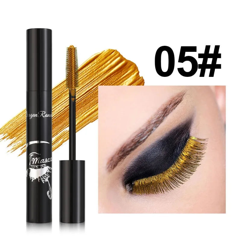 Colorful Waterproof Mascara Blue Purple Pearl Mascara Dense Eye Makeup Bronze Fine Diamond Silver Mascara Cream Cosmetics Makeup - My Store