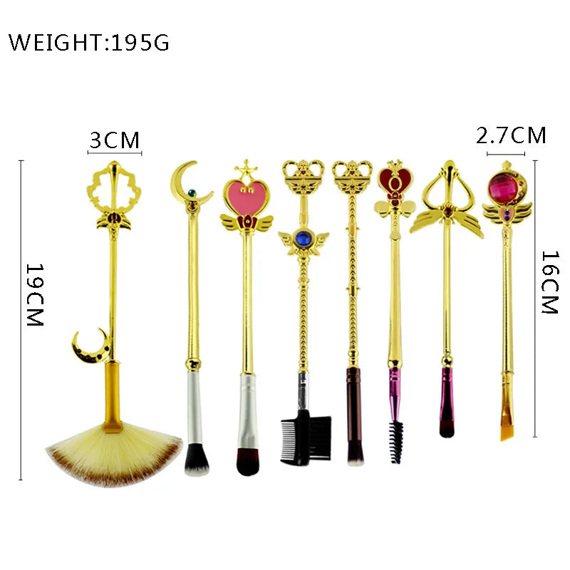 Japan Anime Sailor Moon Makeup Brushes Set Cartoon Figure Tsukino Usagi Wand Women Foundation Blush Eyeshadow Makeup Brushes - My Store
