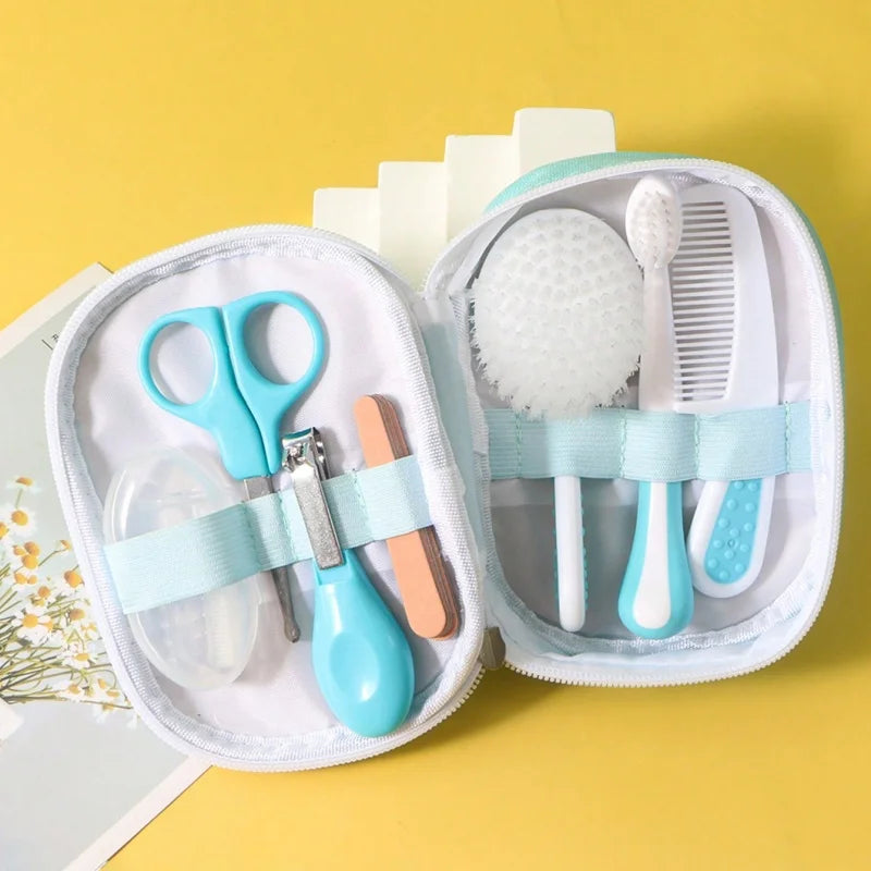 Baby Care Kit Six-Piece Baby Nasal Inhaler Nail Clipper Brush File Comb Scissors Set Daily Cleaning and Care Accessories for Bab