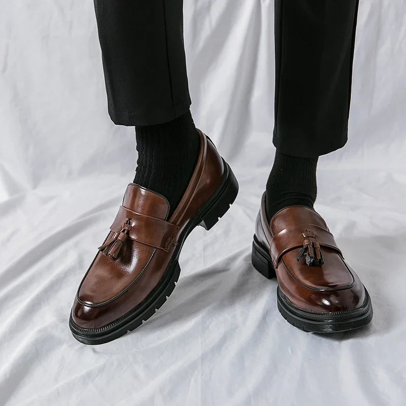 Luxury Brand Shoes Men Fashion Soft Moccasins Men Loafers High Quality Leather Tassel Shoes Mens Flats Driving Shoe Plus Size 46