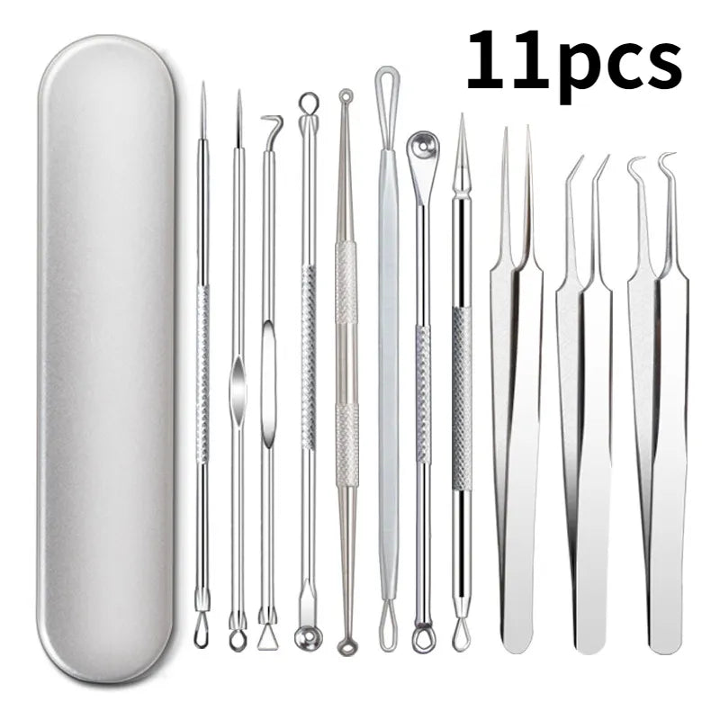 11/8/6/4pcs Acne Blackhead Removal Needles Black Dots Cleaner Black Head Pore Cleaner Deep Cleansing Tool Face Skin Care Tool