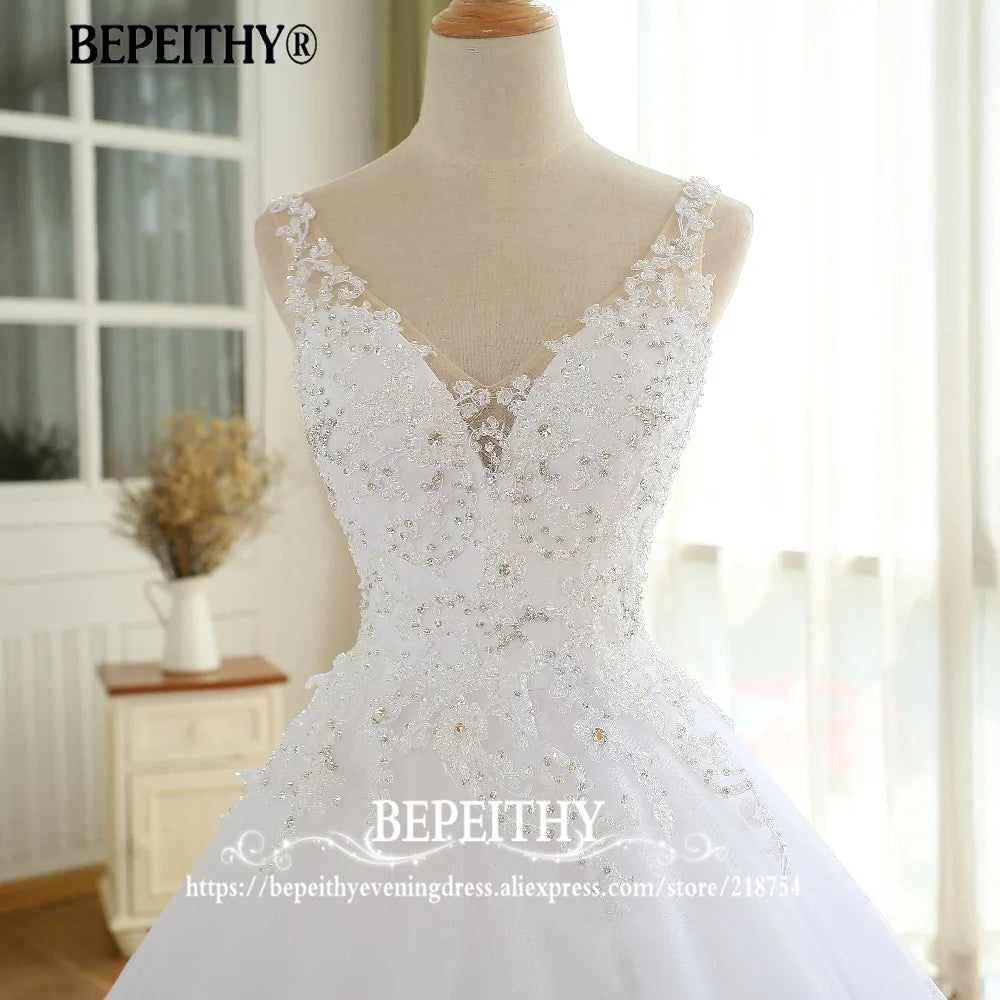 Customized Gorgeous Wedding Dress With Lace Vestido De Novia Princesa Wedding Dresses Real Image Ball Bridal Gown 2022 for Women - My Store