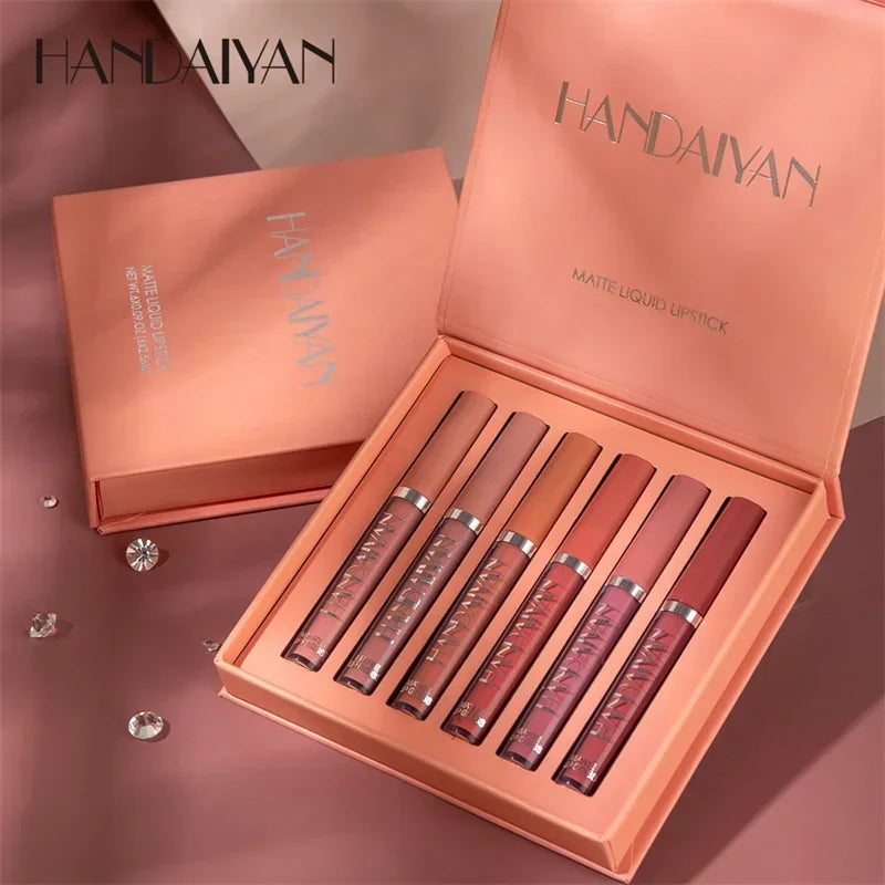6pcs/1pcs Waterproof Lipgloss Makeup Lightweight Matte Lip Cosmetics Long Lasting Velvet Lipstick Moisturizing Sexy Lips Makeup - My Store