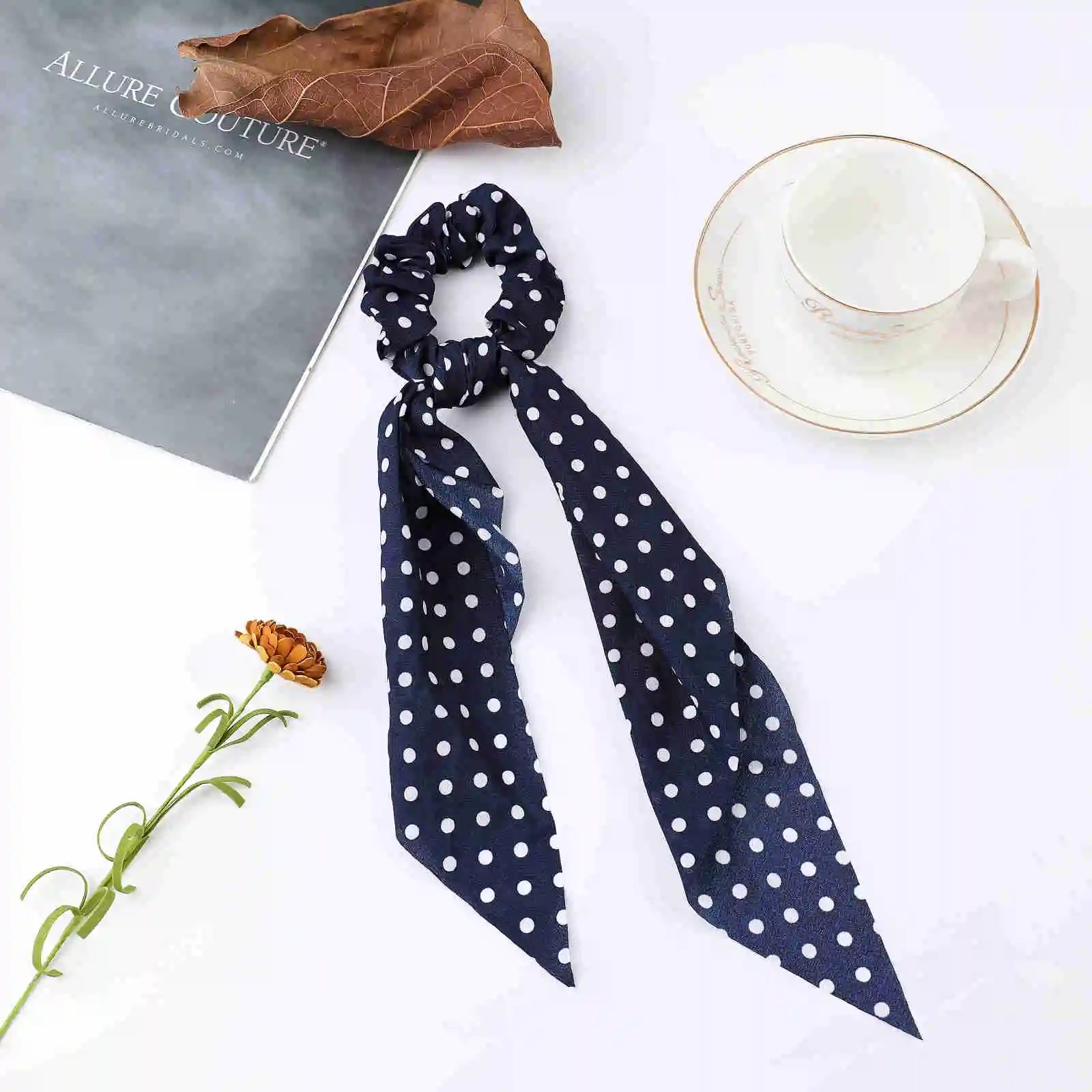 Fashion Dots Scrunchies Long Hair Rope Korean Hair Ties for Women Ponytail Scarf Sweet Elastic Hair Band Hair Accessories