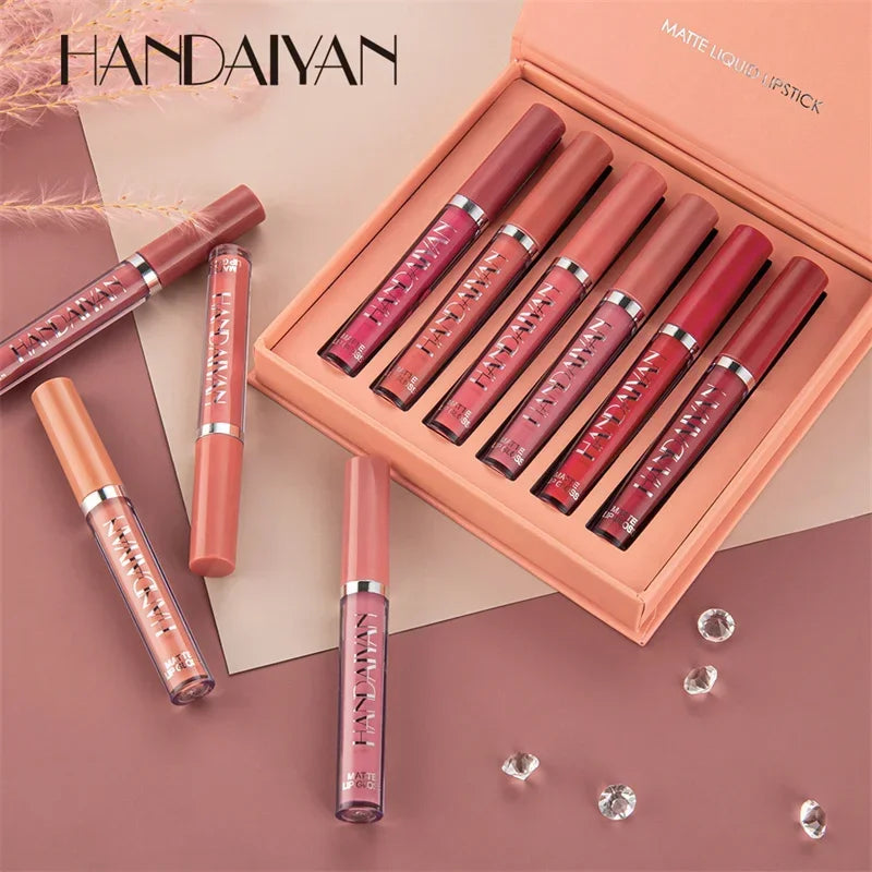 6pcs/1pcs Waterproof Lipgloss Makeup Lightweight Matte Lip Cosmetics Long Lasting Velvet Lipstick Moisturizing Sexy Lips Makeup - My Store