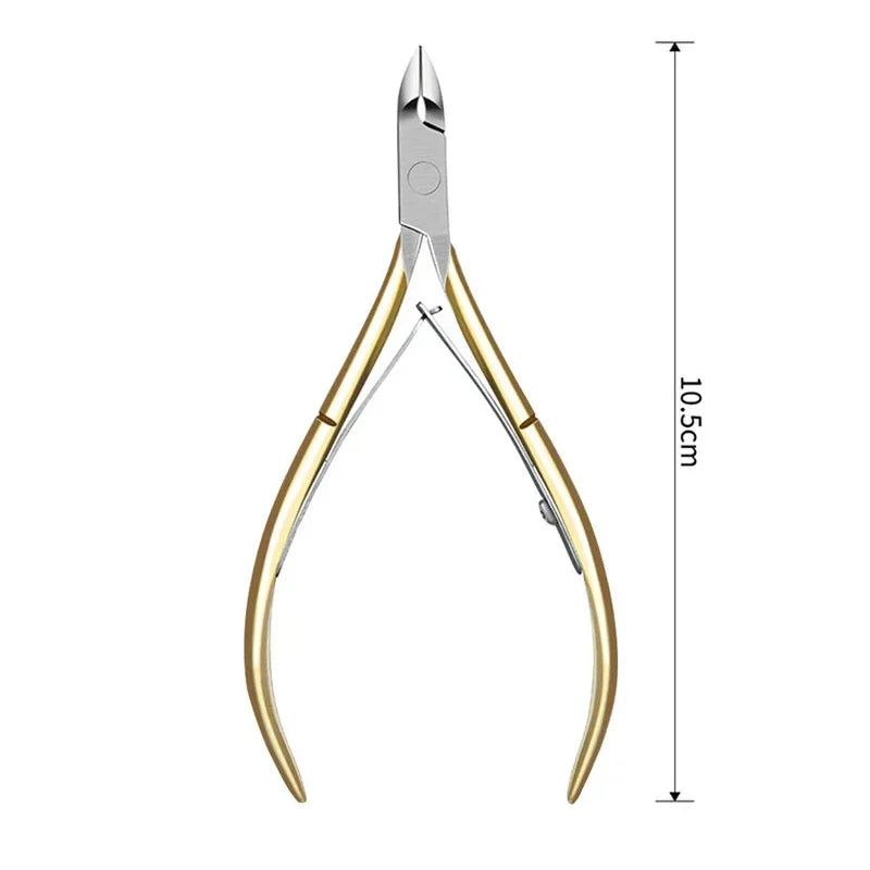 Stainless Steel Cuticle Nipper Professional Remover Scissors Finger Care Manicure Nail Clipper Dead Skin Tools Gold and Sliver