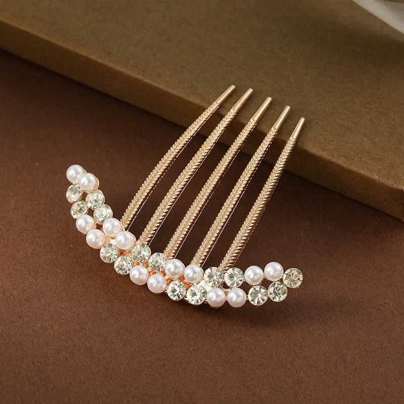 Women Bridal Flower Rhinestone Hair Combs Clips Wedding Hair Accessories Hair Pin Bride Barrette Hair Tiara Jewelry Accessories