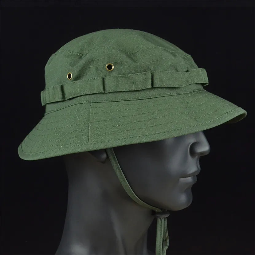 Tactical Boonie Hats Sun Fishing Hat Outdoor Camouflage Bobble Cap Hiking Fisherman Sniper Ghillie Bucket Hats