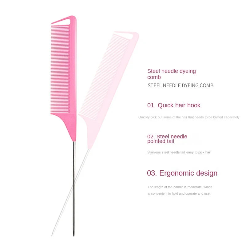 4pcs/Set French Braid Tool Loop Elastic Hair Bands Remover Cutter Rat Tail Comb Metal Pin Tail Braiding Combs for Hair Styling