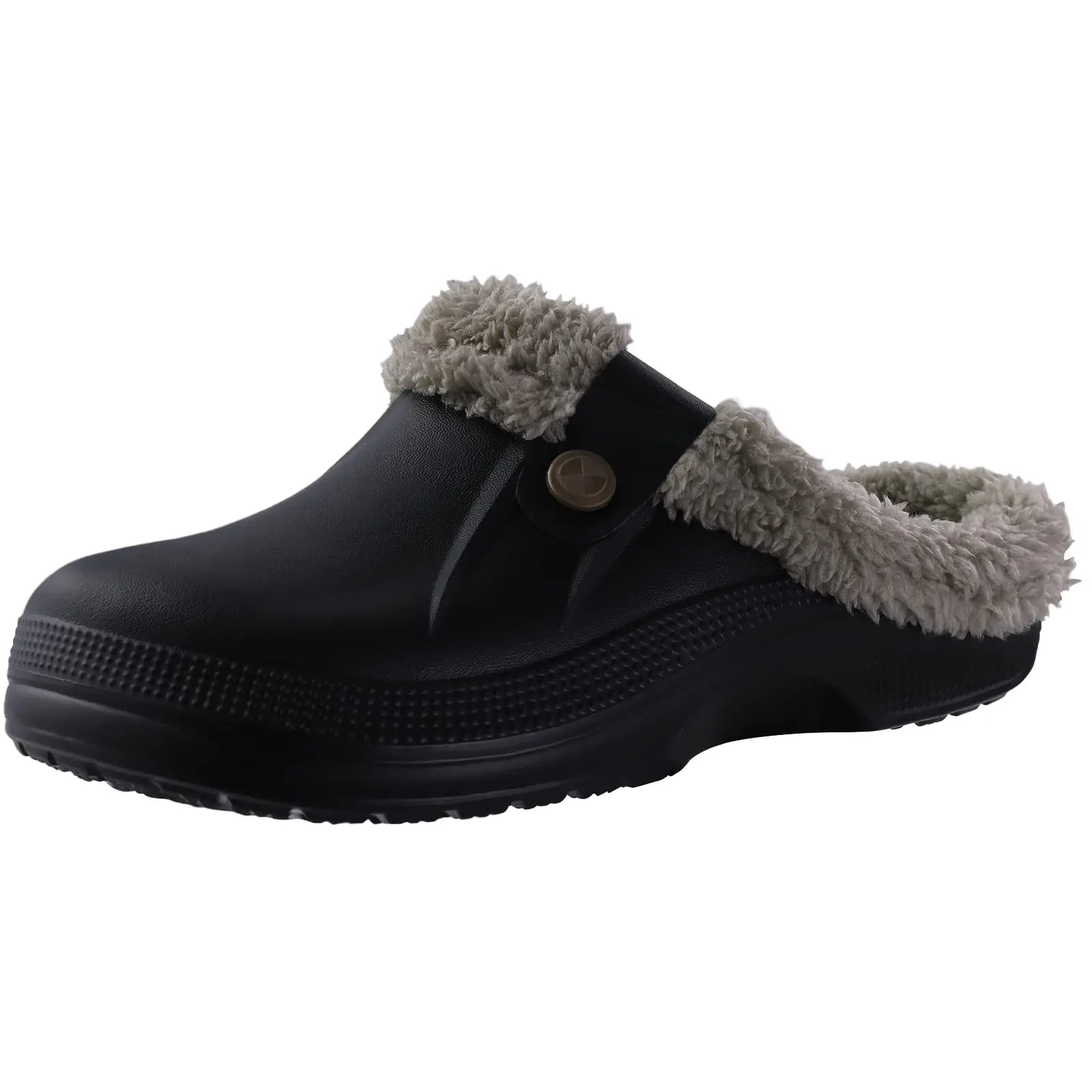 Evshine Warm Winter Man Slippers Antislip Waterproof Men Slippers Warm Comfy Clogs Fuzzy Fur Shoes Classic Plush Bedroom Slipper