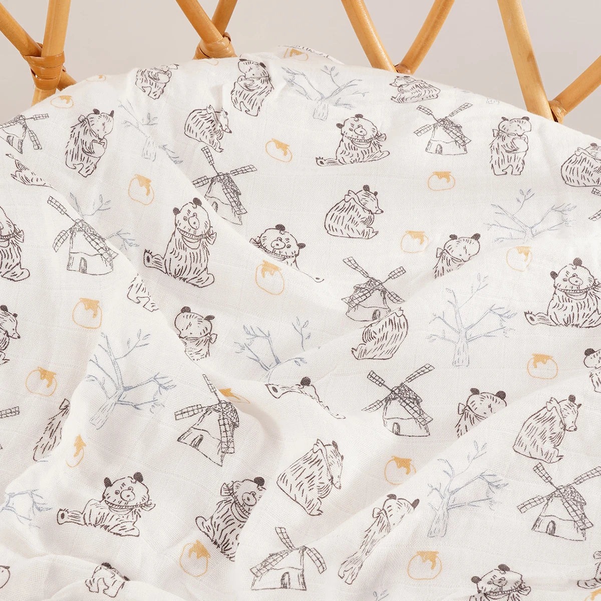 HappyFlute  Bamboo Cotton Baby Muslin Swaddle Baby Blanket Soft Baby Towel Wrap