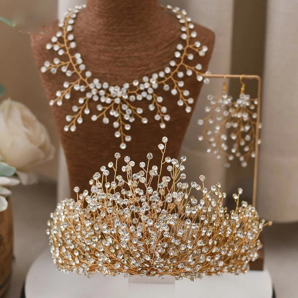 Bride Hair Jewelry Rhinestone Accessories Band Wedding Headwear Headband Crown Queen Brides Tiara Baroque Hair Accessories