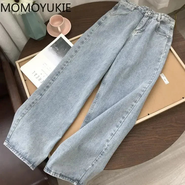 Streetwear High Waist Women's Fashion Jeans Woman Girls Women Wide Leg Pants Trousers Female Jean Femme Denim Bagge Mom Jeans
