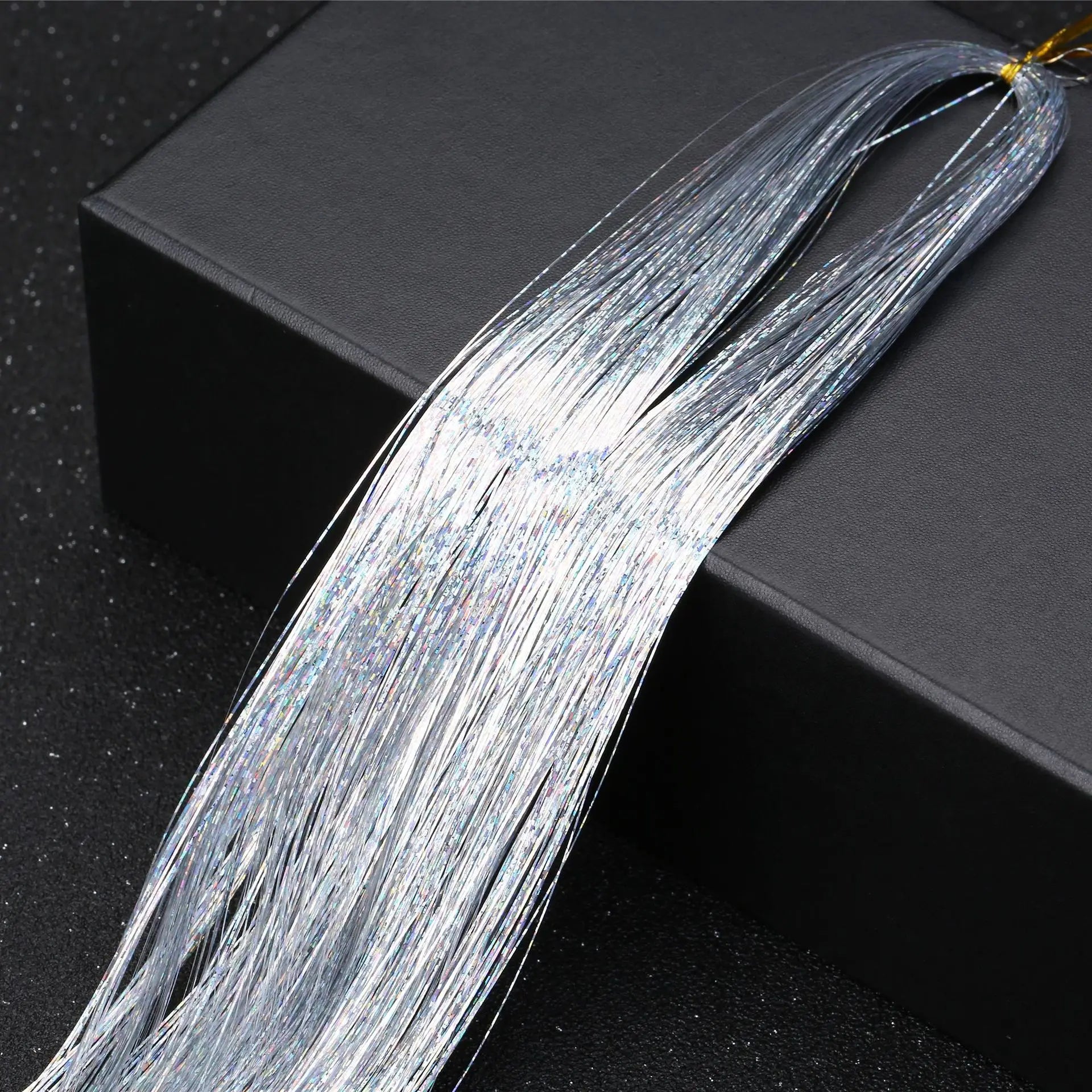 93cm Sparkle Hair Tinsel Rainbow Colored Strands Girls Headwear Hairbinge Hair Laser False Hair Extensions Decor Glitter Strips
