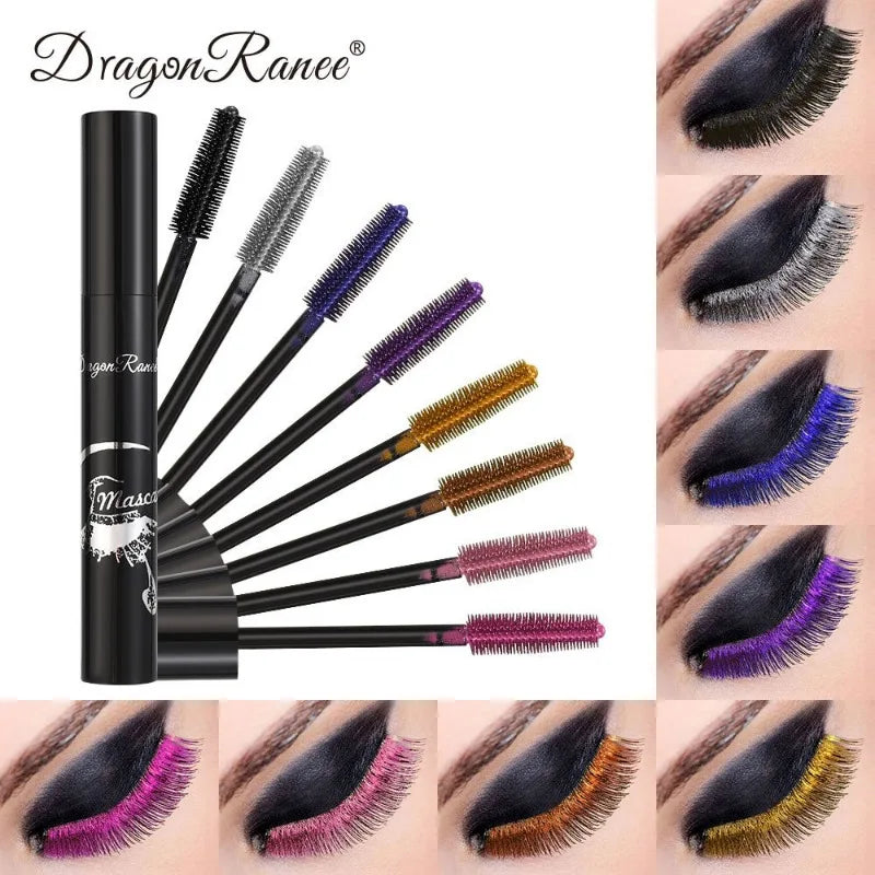 Colorful Waterproof Mascara Blue Purple Pearl Mascara Dense Eye Makeup Bronze Fine Diamond Silver Mascara Cream Cosmetics Makeup - My Store