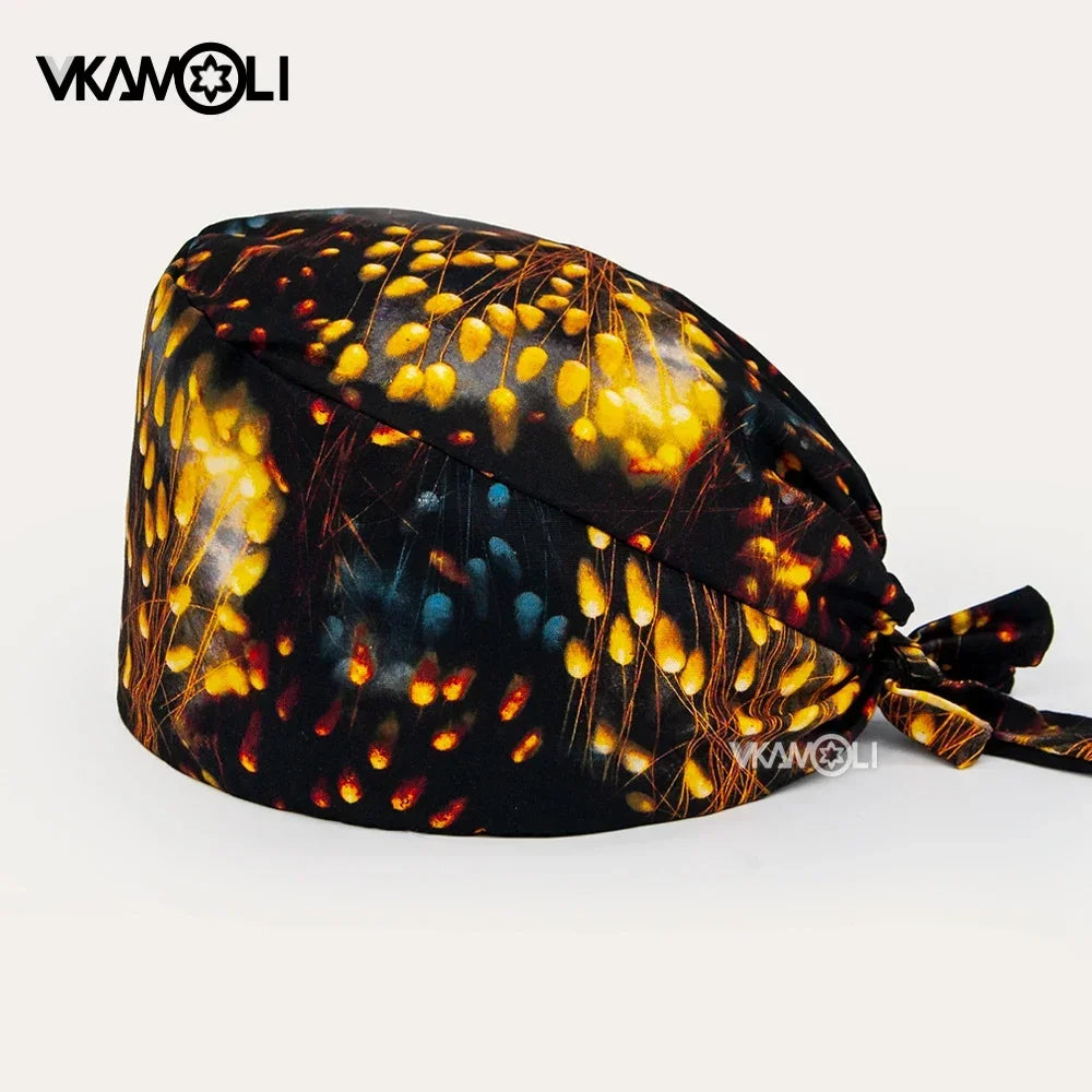 Wholesale Camouflage Print Women and Men Scrubs Caps Laboratory Health Service Station Work Cap Scrubs Hat Nursing Head Cap