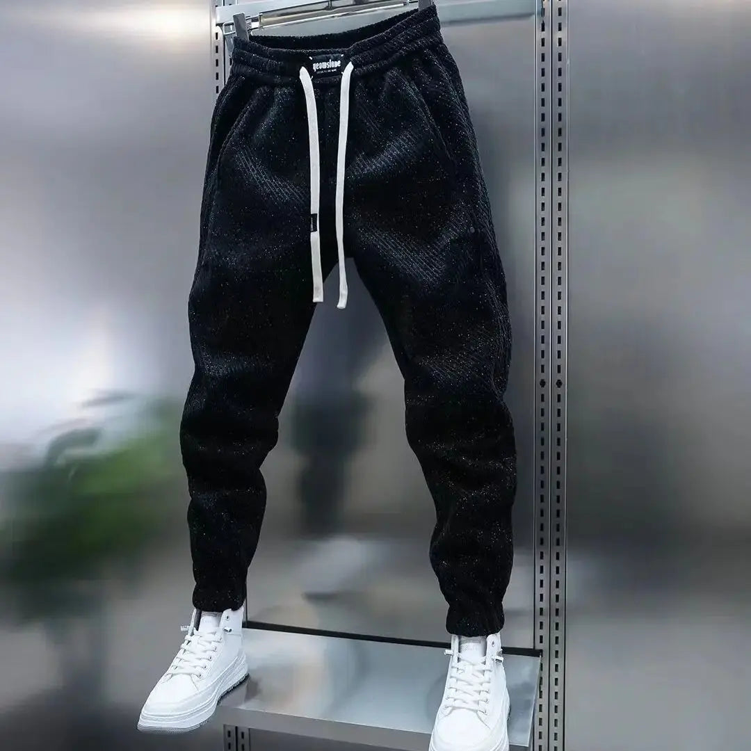 Spring and Autumn Men Harem Pants Zebra Striped Trousers Sport Clothing Cargo Sweatpants Brushed Loose Waist Versatile Pants