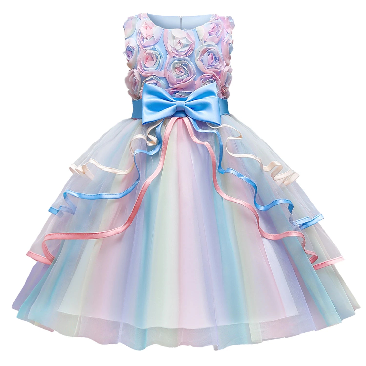 Wedding Party Dress for Girl Flower New Year Elegant Kids Evening Dresses Children Tulle Bridesmaid Dresses Girls Prom Vestidos - My Store