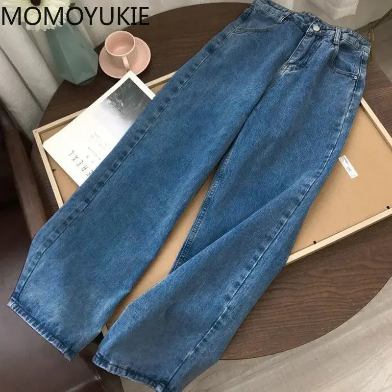 Streetwear High Waist Women's Fashion Jeans Woman Girls Women Wide Leg Pants Trousers Female Jean Femme Denim Bagge Mom Jeans