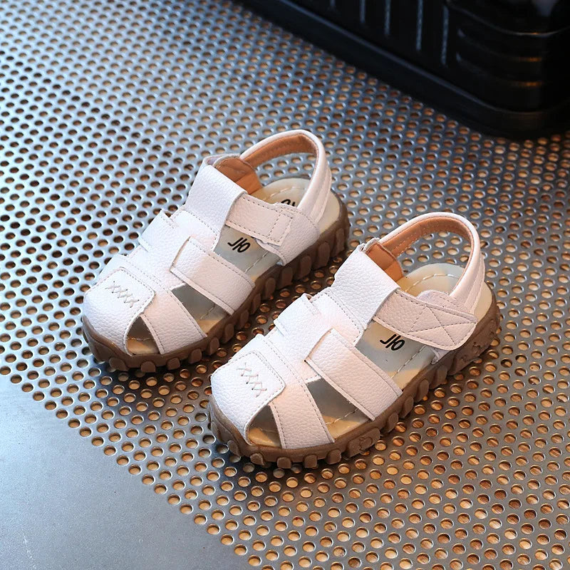 Summer New Children Korean Boy Sandals Children Baby Beach Shoe Hook & Loop Hollow Non-Slip Shoes for Baby Girl Boy Toddler Shoe