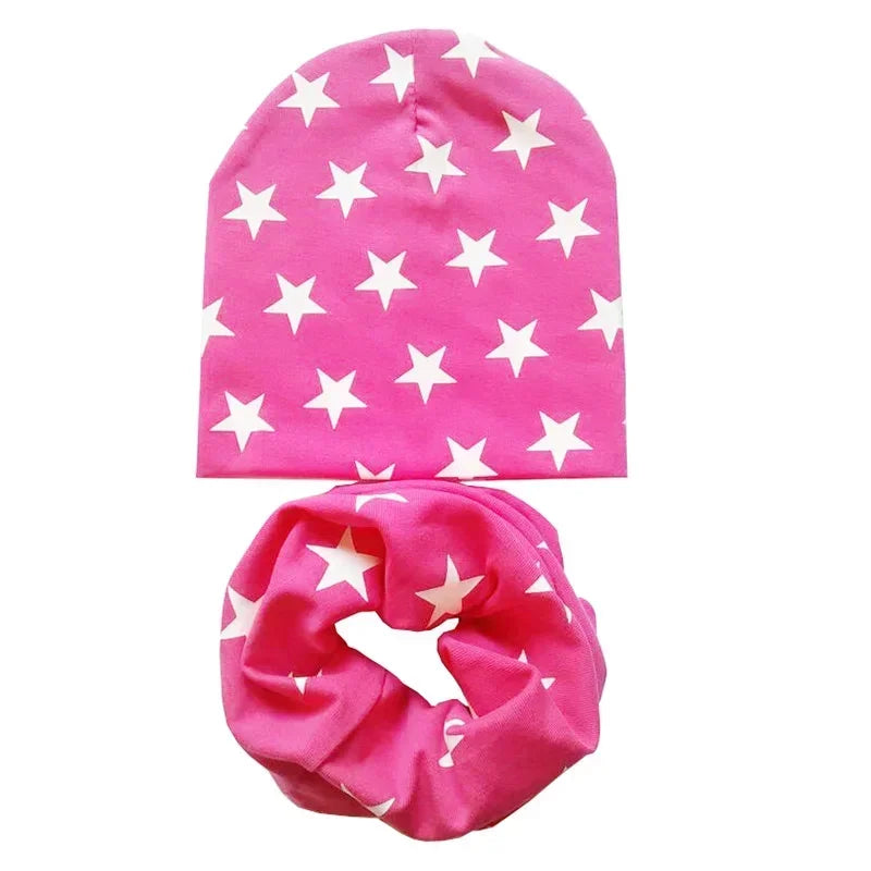 Winter Spring Cotton Baby Hat Scarf Infant Hat Set Duvet Fabric Beanie Hats for Kids Baby Girl Hat Baby Boy Hat Plush Warm Hat