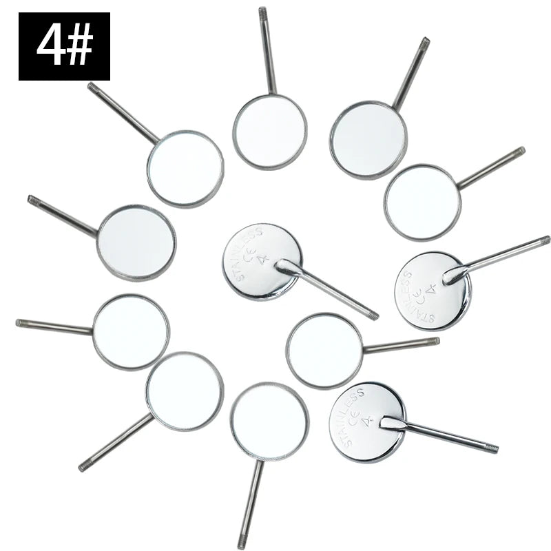 12Pcs Dental Mouth Mirrors Stainless Steel Reflector Mirror Oral Hygiene Care Tool Odontologia Accessories Tool Set Kit
