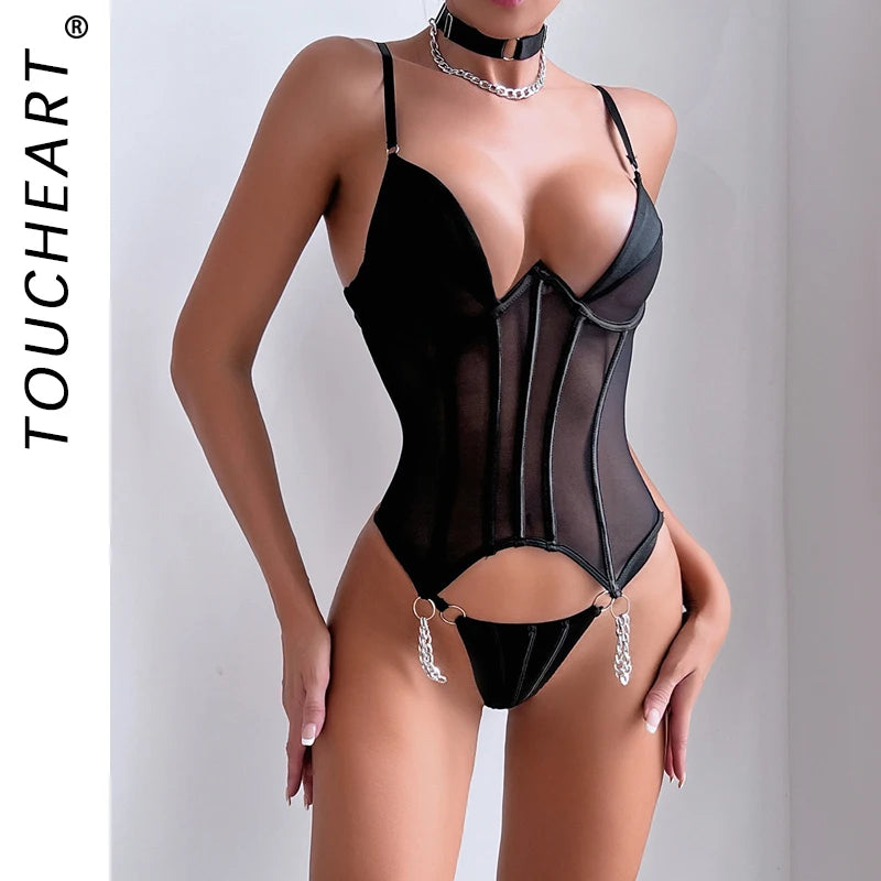Romantic Lingeries Set Sexy Bra & Corset Lingeries for Woman Full Network Lingerie Femme Sexys Sexy Outfit Women Bodysuits G-Row
