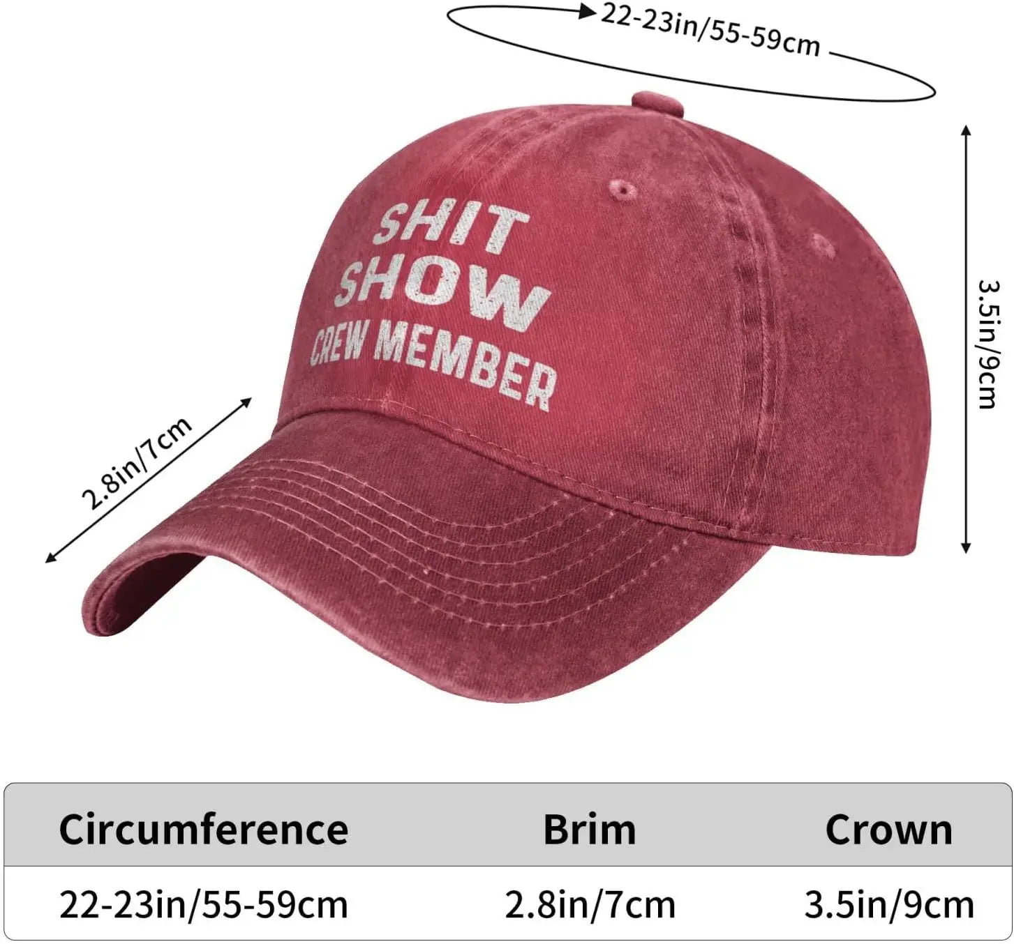Funny Hat Shit Show Crew Member Hat Women Dad Hats Adjustable Caps