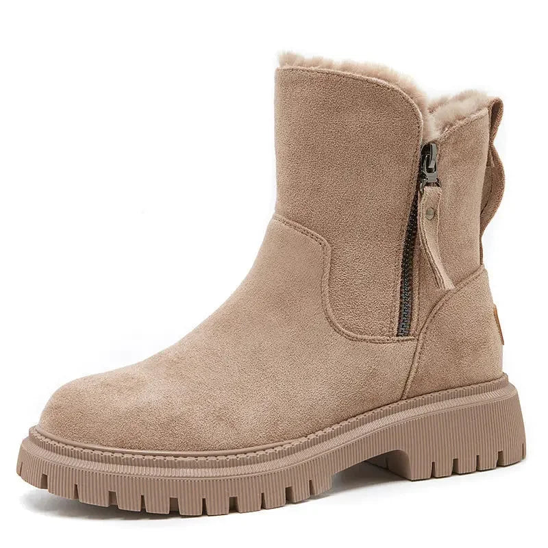 Winter Shoes Women Plush Boots Casual Fashion Warm Shoes Comfort Cotton Boots Platform Thigh High Boot Ladies Wedge Ankle Boots