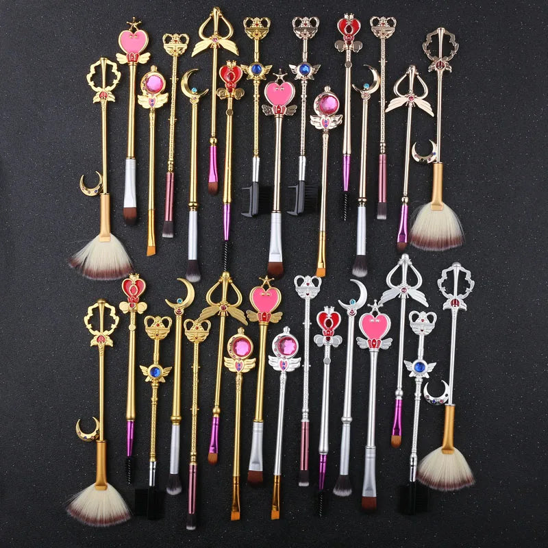 Japan Anime Sailor Moon Makeup Brushes Set Cartoon Figure Tsukino Usagi Wand Women Foundation Blush Eyeshadow Makeup Brushes - My Store