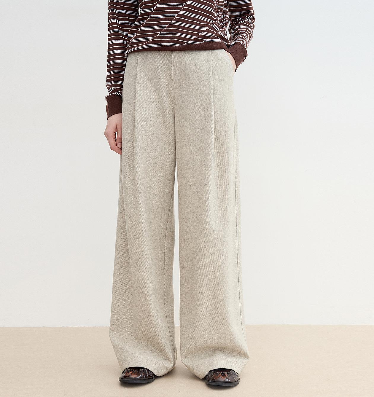 "Leisure Moments" Classic Low-Waisted Loose Casual Straight Pants Exquisite Fashion Sense Casual Pants for Women