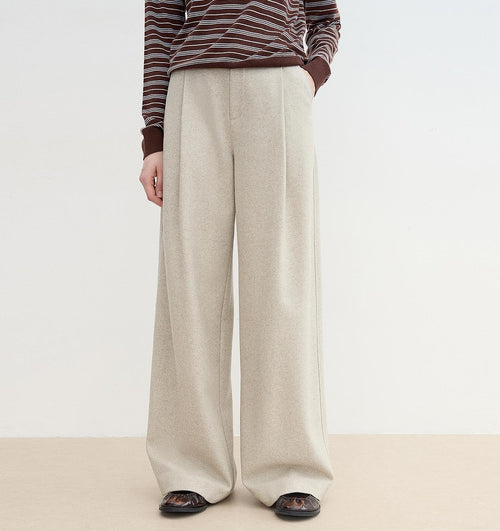 "Leisure Moments" Classic Low-Waisted Loose Casual Straight Pants Exquisite Fashion Sense Casual Pants for Women