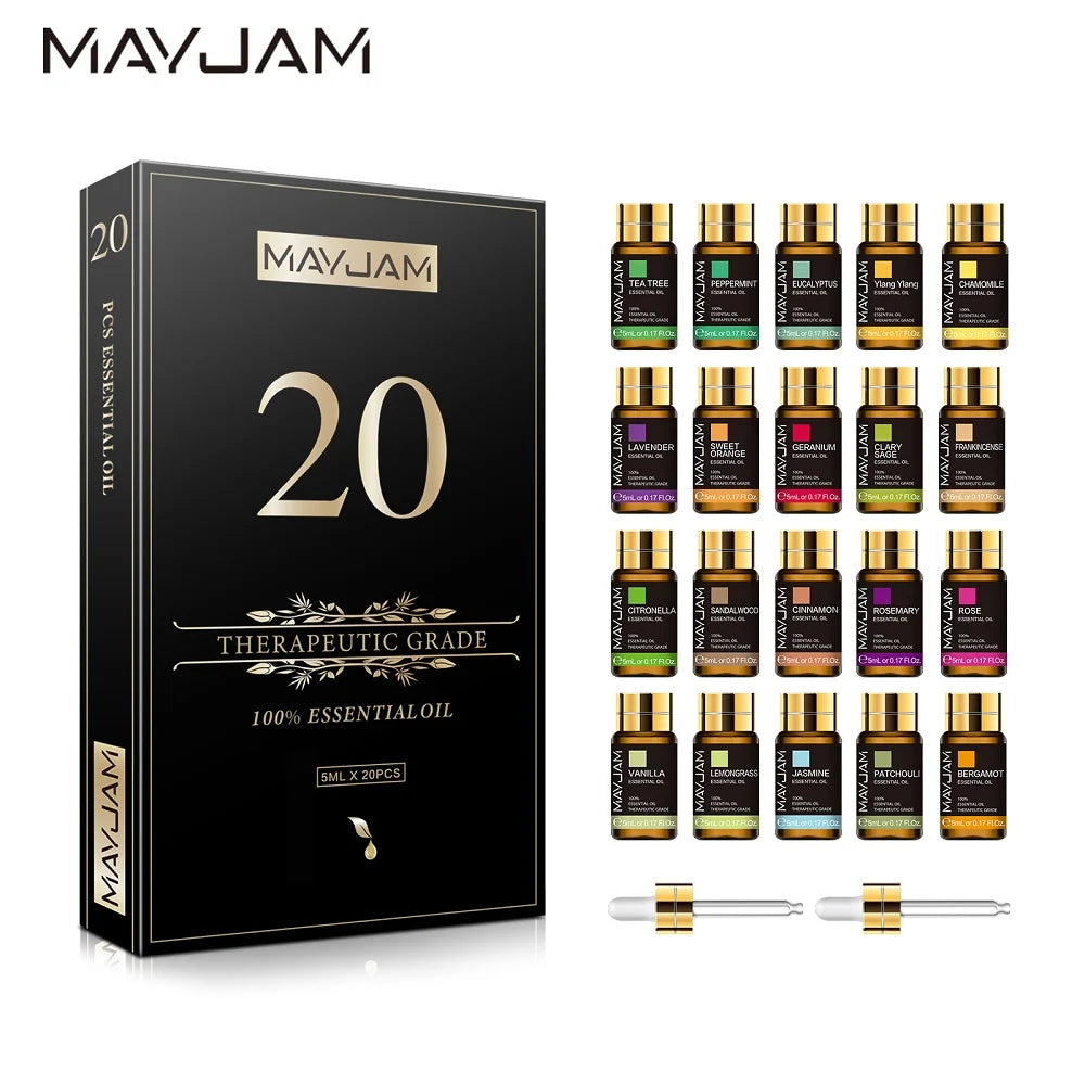 MAYJAM 35PCS 28PCS 20PCS Essential Oils Gift Set for Skin Care/Hair Care/Massage/Humidifier/Diffuser Aroma Oils
