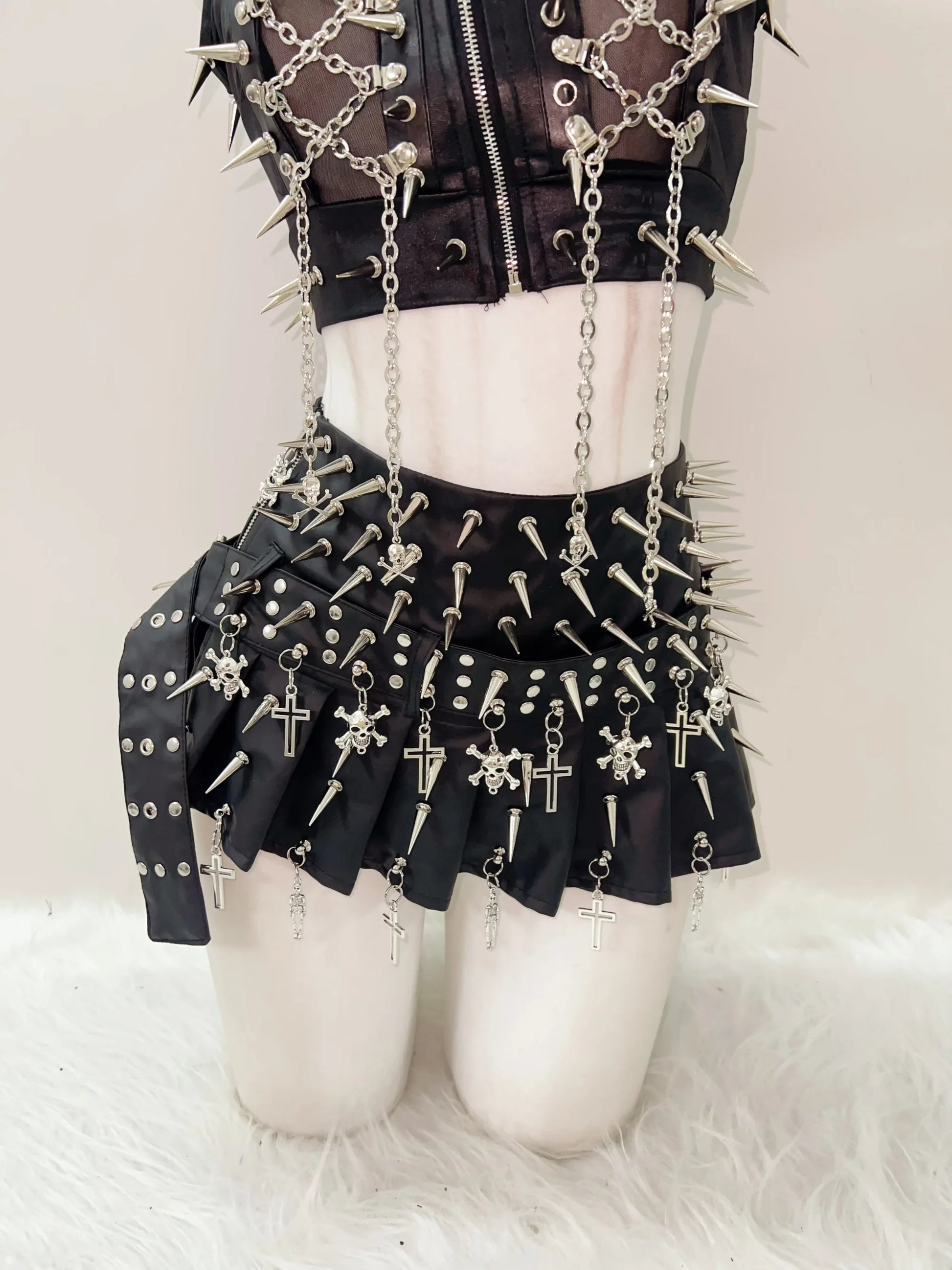 Gothic Clothes Y2k Clothes Cross Skirt Skull Short Skirts Y2k Fashion Gothic Skirt Y2k Short Skirts Cross Vintage Short Skirts
