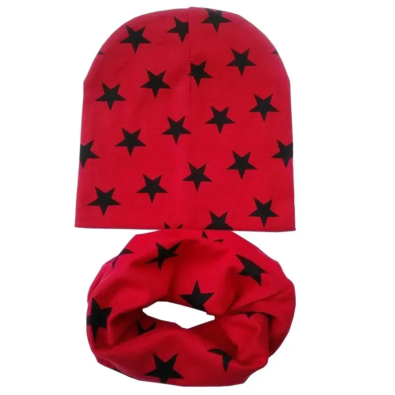 Winter Spring Cotton Baby Hat Scarf Infant Hat Set Duvet Fabric Beanie Hats for Kids Baby Girl Hat Baby Boy Hat Plush Warm Hat