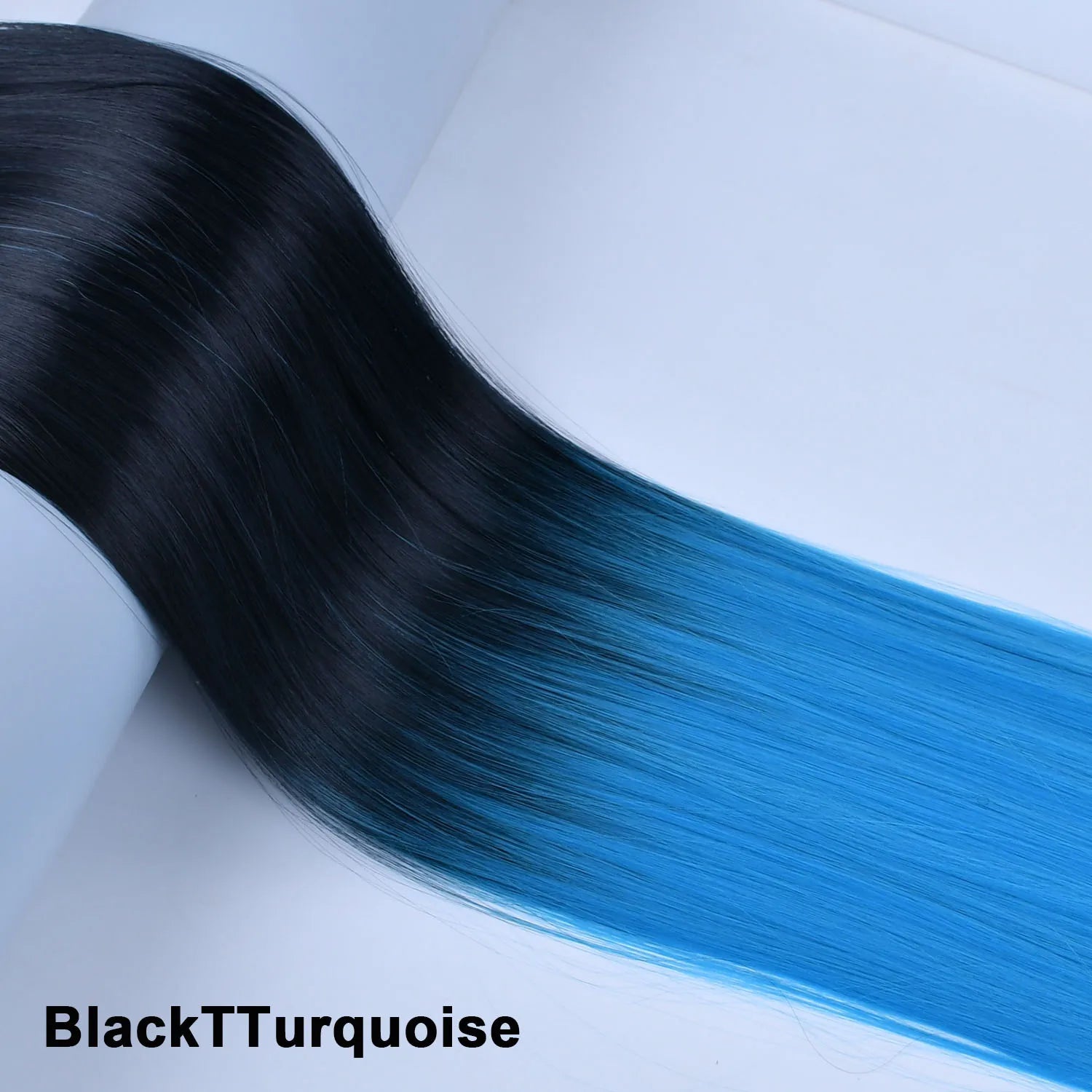 Women's Synthetic  String  Hair Extension No Clips No Glue Long Straight Invisible Hair Extensions Ombre Color Hairpiece