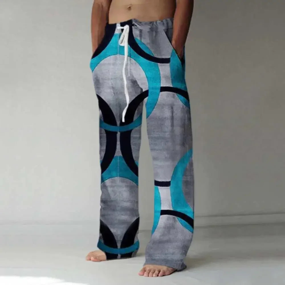 Stars and Stripes Straight Full Length Wide Leg Pants Printed Hipster Fashion Trousers Streetwear Jogger Sweatpants Men Clothing
