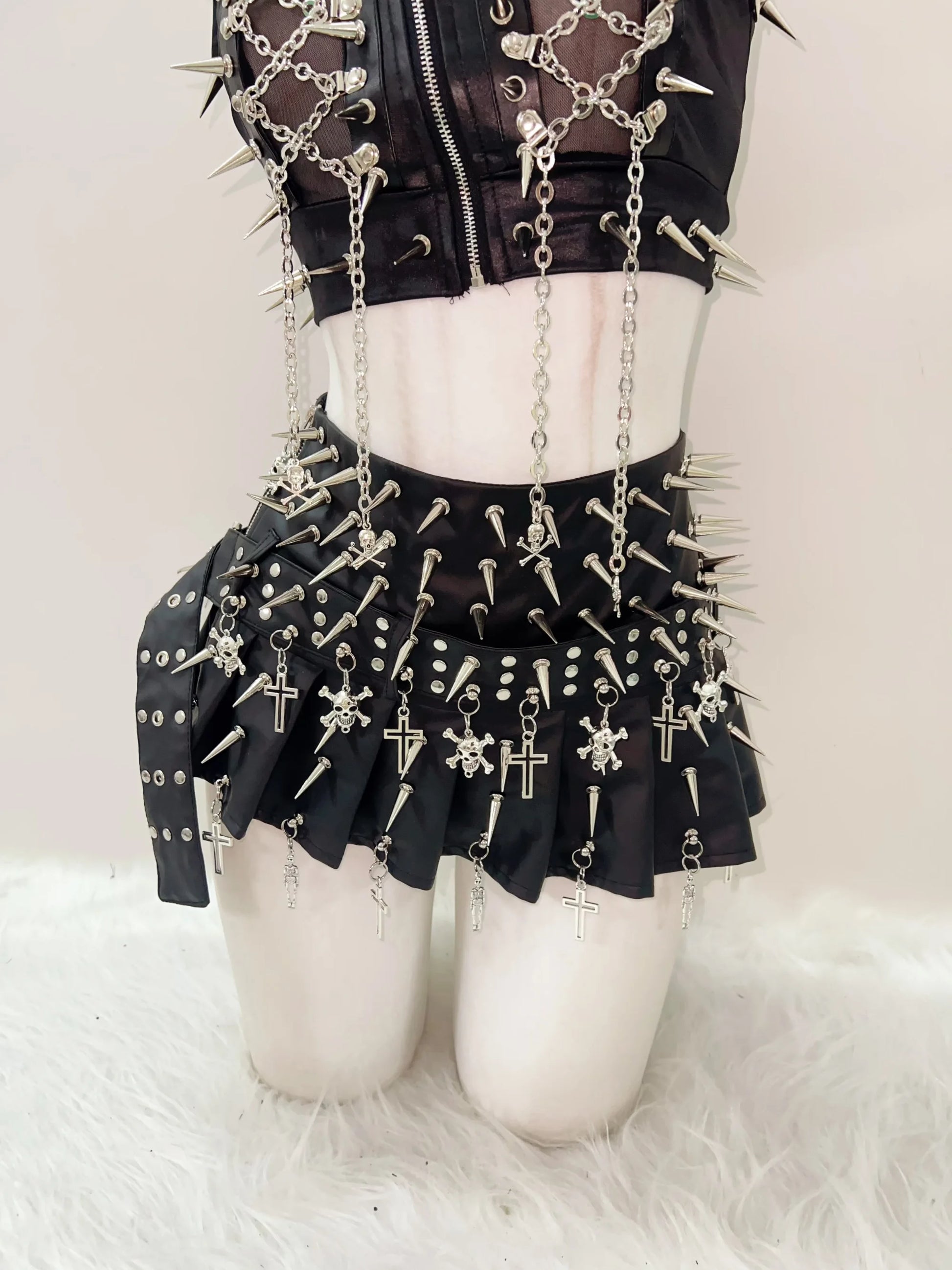Gothic Clothes Y2k Clothes Cross Skirt Skull Short Skirts Y2k Fashion Gothic Skirt Y2k Short Skirts Cross Vintage Short Skirts