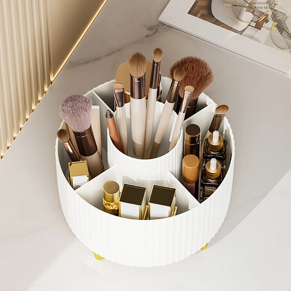 360 Rotating Makeup Desktop Cosmetic Storage Box Organizer Large Capacity for Bathroom Portable Lipstick Makeup Brush Pen Holder - My Store