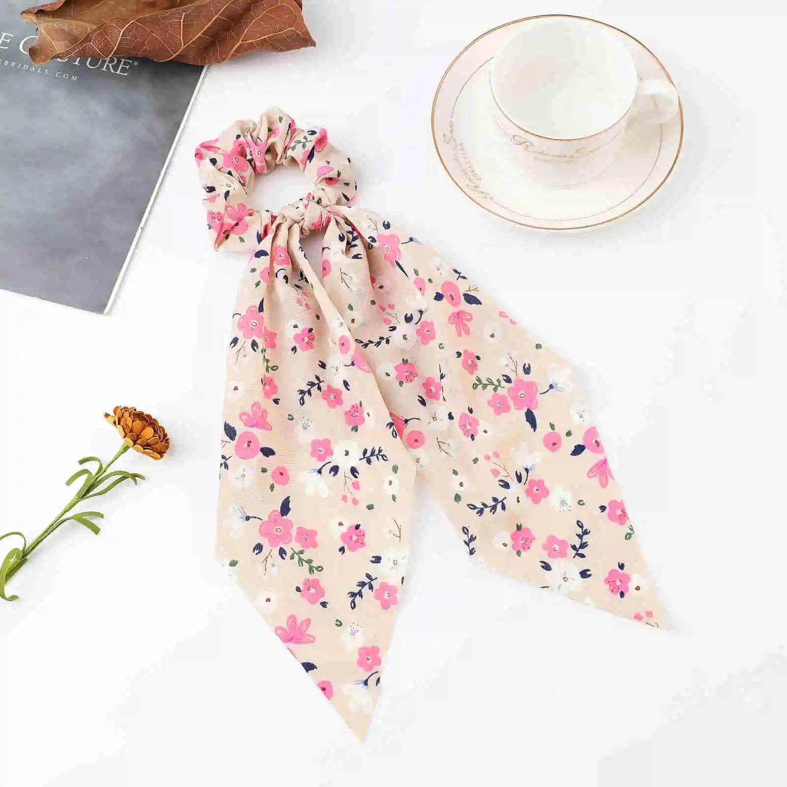 Fashion Dots Scrunchies Long Hair Rope Korean Hair Ties for Women Ponytail Scarf Sweet Elastic Hair Band Hair Accessories