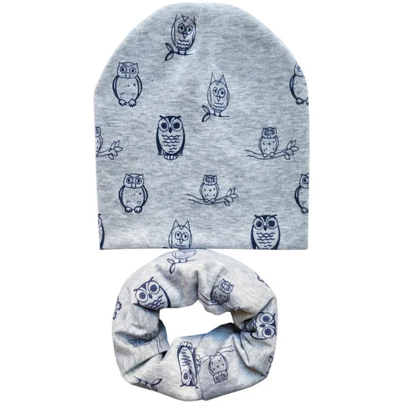 Winter Spring Cotton Baby Hat Scarf Infant Hat Set Duvet Fabric Beanie Hats for Kids Baby Girl Hat Baby Boy Hat Plush Warm Hat