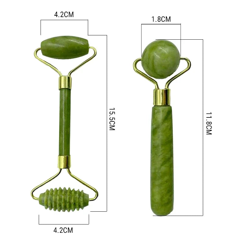Natural Jade Roller Massager for Face Roller Gua Sha Jade Stone Face Massager Anti-Wrinkle Lift Facial Beauty Skin Care Tools