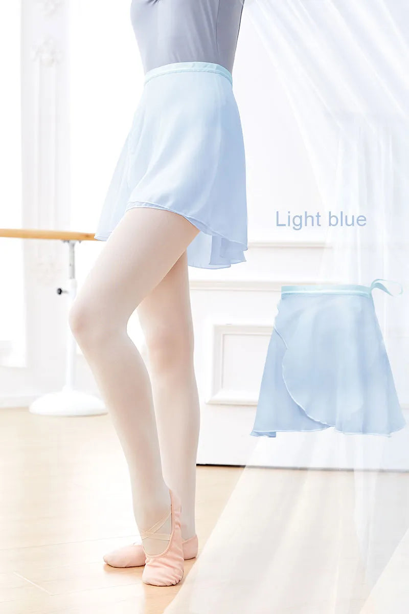 Woman Ballet Skirts WrapTutu Dance Skirt Chiffon Skirts for Girls Tie Up Mini Short Skirt for Dancing 19 Colors