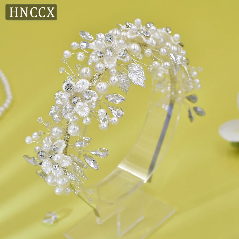 HNCCX Silver Color Alloy Leaves Hair Accessories for Elegant Girls Bride Bridal Wedding Hair Accessories Headpieces Gift CP603