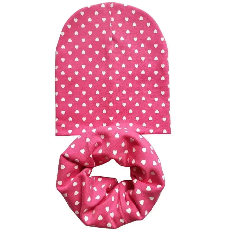 Winter Spring Cotton Baby Hat Scarf Infant Hat Set Duvet Fabric Beanie Hats for Kids Baby Girl Hat Baby Boy Hat Plush Warm Hat
