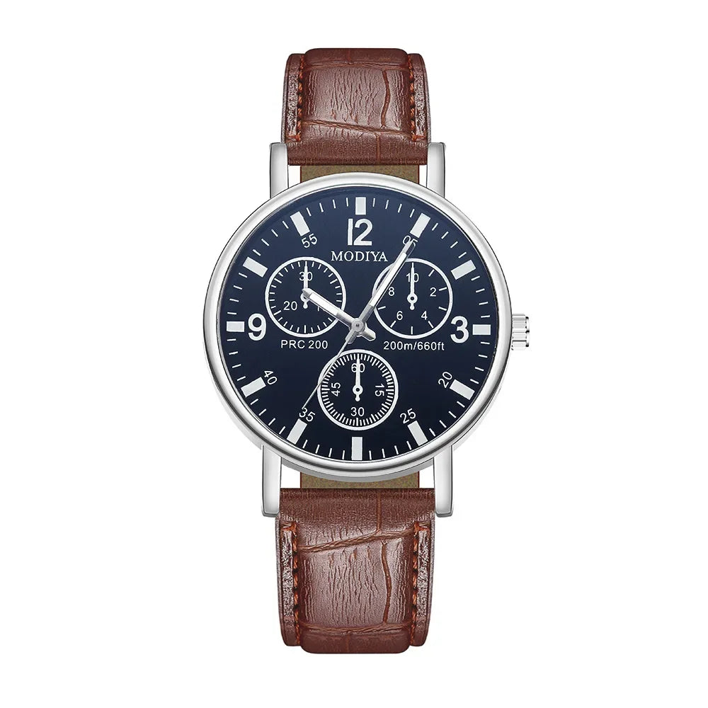 Men's Watches Business Wrist Watch Luxury Leather Strap Analog Watches Quartz Wristwatches Clock Men Women Casual Simple Watch