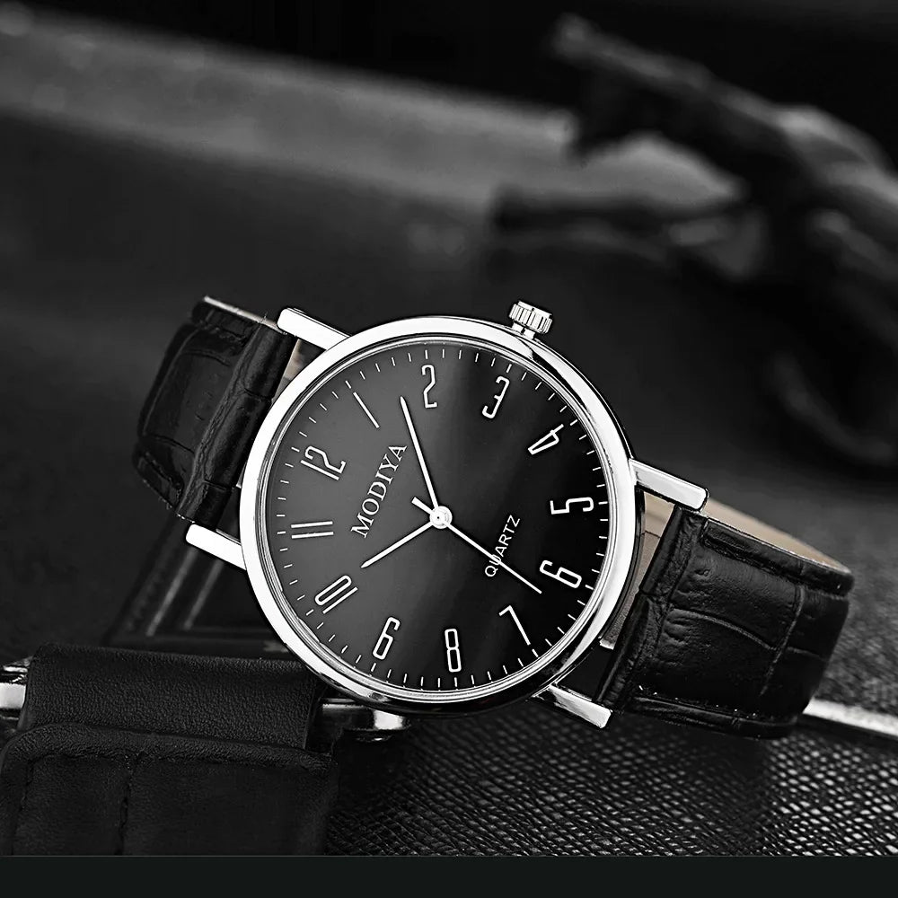 Men's Watches Business Wrist Watch Luxury Leather Strap Analog Watches Quartz Wristwatches Clock Men Women Casual Simple Watch